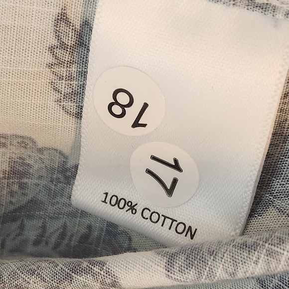 Cremieux camp shirt M blue white paisley floral 100% cotton short sleeve new $75 - Picture 8 of 8